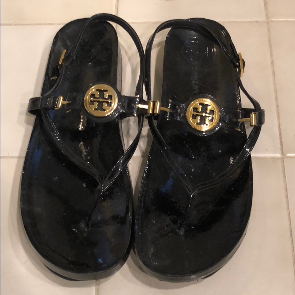 Black patent Tory Burch sandals